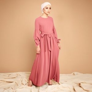 Turkish Long-Sleeve Maxi Dress in Dusty Rose
